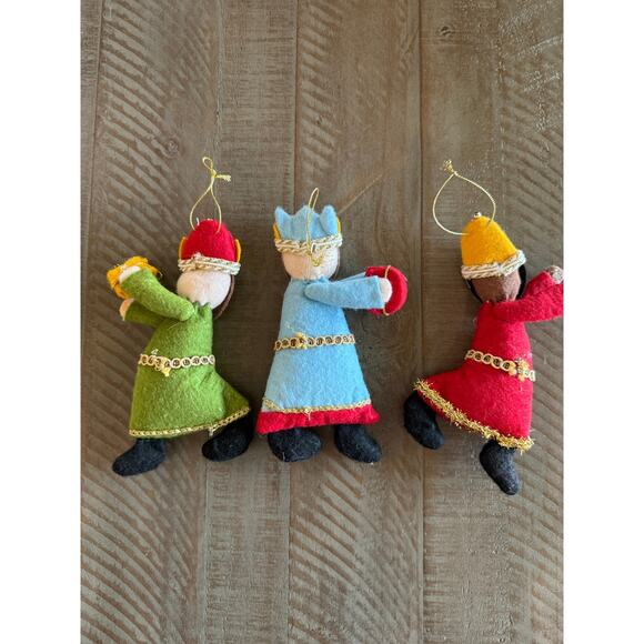 5 PC Felt Nativity Scene Christmas Ornaments Holy Family Dolls Jesus Mary 5" - Picture 8 of 8
